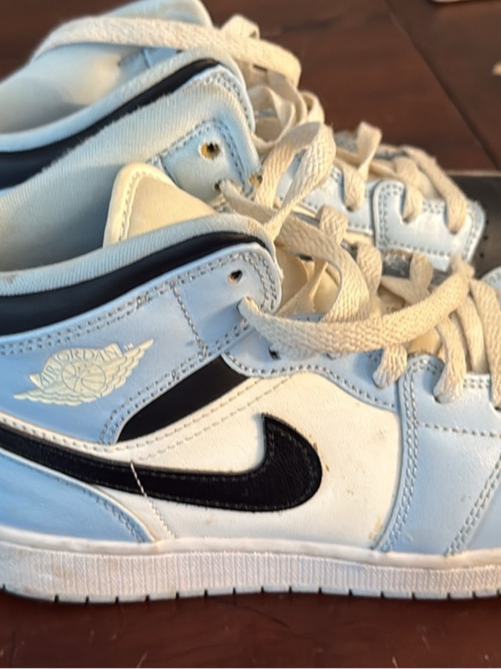 Nike Kids Light Blue White Black High-Top Sneakers